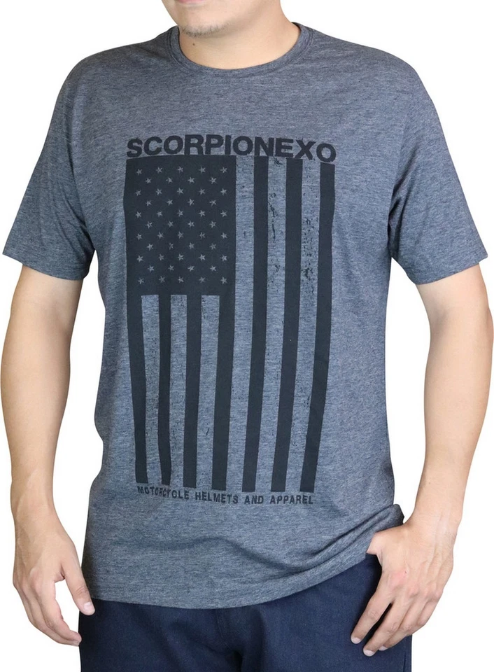 Scorpion American Mens Short Sleeve T-Shirt Charcoal - Image 1 of 1