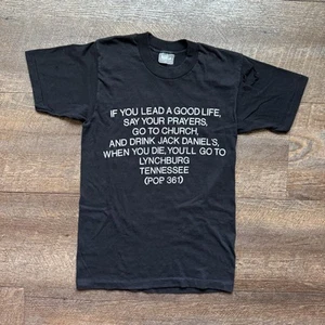True Vintage 1970's Womens XS/S Jack Daniels "When You Die" Western Quote Tee - Picture 1 of 7