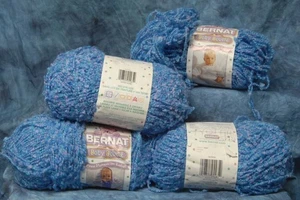 4+ neue teilweise Knäuel Bernat Baby Boucle 'nicht mehr produziert schönes blaues Garn - Bild 1 von 5
