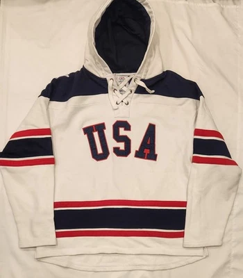Moletom com capuz masculino EUA hóquei Miracle On Ice com cadarço GG - Imagem 1 de 4