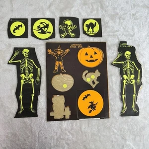Vintage 1970's Package of 13 Halloween Luminous Stickers - Picture 1 of 2