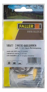 FALLER 180677 Micro-Kabelbirnen 3 Stück, weiß, 12 - 16 V (AC/DC) - Bild 1 von 2