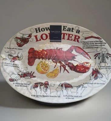 "Plato para servir melamina langosta Nautica Cómo comer un nuevo 16""" Foto 1 de 4
