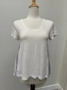 T-shirt donna Skies Are blu a righe swing taglia XS nuova senza etichette - Foto 1 di 4