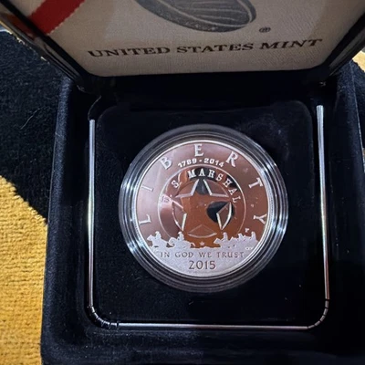 us marshall 2015 commemorative silver dollar - Image 1 of 3