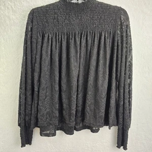 Top de encaje floral Anthropologie Deletta cuello falso talla M hada grunge boho transparente - Imagen 1 de 15