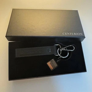 American Express Centurion Card Holders Limited Black Leather Keyring Novelty - Picture 1 of 12