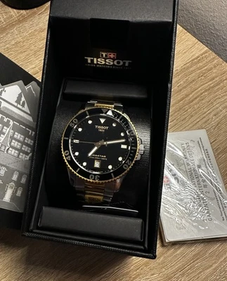 Tissot Seamaster 1000 40mm Quarzo T120.410.22.051.00 NUOVO scatola e documenti - Immagine 1 di 4