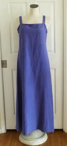 Maxi Vestido Eileen Fisher 55/45% Lino Seda Periwinkle Púrpura Cuello Cuadrado M $298 - Imagen 1 de 11