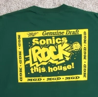 Camisa De Colección Seattle Supersonics Rock This House 94-95 Miller Genuine Draft 2XL Foto 1 de 4