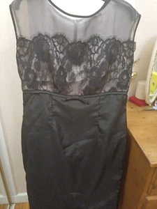 Teatro Black Lace Top Dress Size 14 - Picture 1 of 12