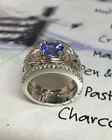 3Ct Round Lab Created Sapphire Bridal Set Engagement Ring 14k White Gold Plated