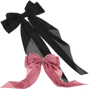 2pcs Bow Hair Clips Ponytail Holder Hair Ribbon Clips Hair Bow Clips Big Hair - Picture 1 of 12
