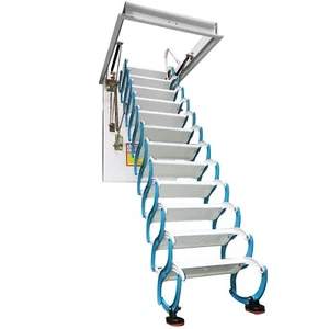 10ft Blue Attic Ceiling Ladder,Attic Stairs Pull Down,27.56x39.37in Opening Size - Picture 1 of 24