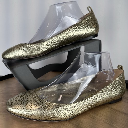 Ballerine Alexander McQueen in pelle di vitello oro EU 40 US 10 scarpe firmate