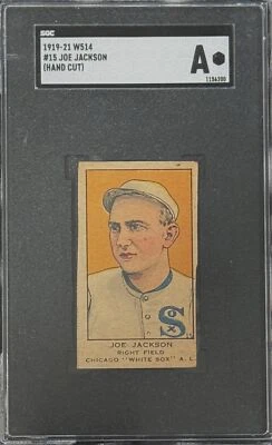 Auténtico Joe Jackson 1919-1921 W514 #15 sin zapatos Medias Negras Medias Blancas SGC Foto 1 de 2
