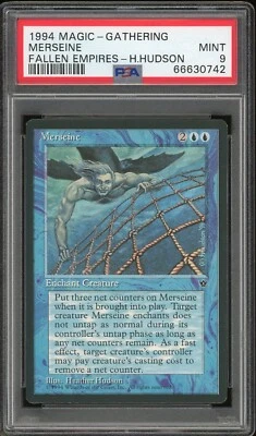 1994 Magic the Gathering MTG Fallen Empires Merseine (H. Hudson) PSA 9 Mint - Image 1 of 2