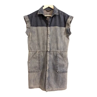 Vestido recto Diesel Jeans con botones dos colores dos bolsillos delanteros talla M Foto 1 de 4