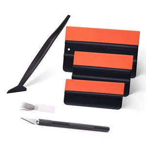 Pro Car Wrapping Kit Film PPF Squeegee Bubble Pen&Knife Suede Felt Squeegee US - Foto 1 di 12