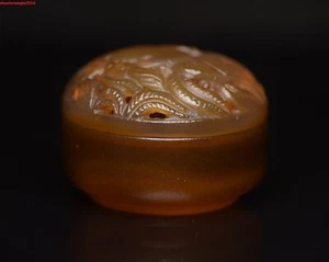 2.12'' Chinese Old Rare handmade carving Agate Box - Picture 1 of 9