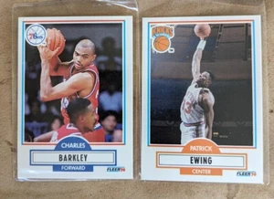 1990-91 Fleer #139 Charles Barkley, Ewing #122 ERR (.545. FG% Extra Decimal) UER - Bild 1 von 2