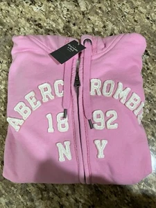 Abercrombie & Fitch Women’s Vintage Y2K College Sorority Pink Hoodie Large NWT!! - Picture 1 of 12