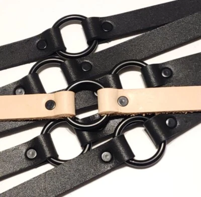 Gargantilla de cuero premium de 5/8" junta tórica central gótica ¡Nuevas opciones de hardware! Foto 1 de 3