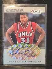 Shawn Marion 1999 Sage Auto Silver  #'d 304/315 #A34 UNLV