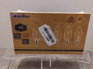 E12 Candelabra LED Light Bulbs 60 Watt Equivalent 550 Lumen Warm White 2700K ... - Picture 1 of 9