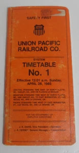 Union Pacific Railroad horario #1 28 de abril de 1985 - Imagen 1 de 1