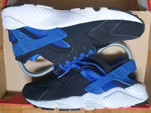 NIKE AIR HUARACHE BLACK BLUE TRAINERS SIZE UK 5 EU 38 GYM 654275-005 | Worn Once - Picture 1 of 5