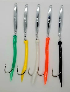 Ava Diamond Jig Smooth A07 Split Tube Tail Jigging Casting Saltwater 1oz Fishing - Picture 1 of 6