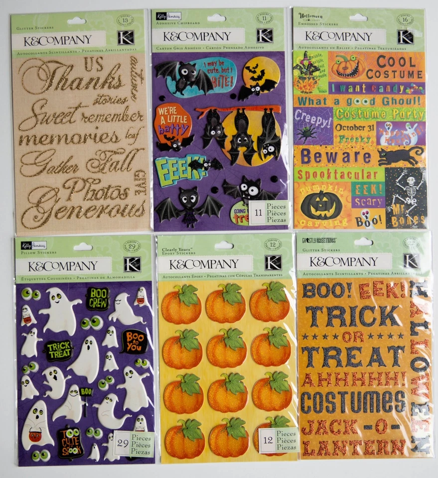 Pegatinas K & Company, tema Halloween/otoño, tú eliges, ¡algunas raras! Foto 1 de 1
