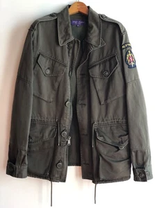 New $1995 Ralph Lauren Purple Label Men Twill Embroidered Military Jacket Sz M - Picture 1 of 10