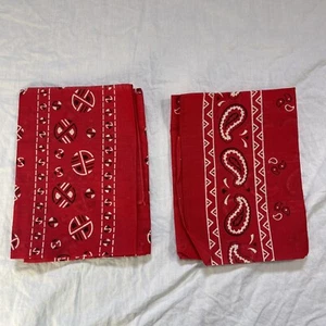 Vintage Selvedge RN 14193 Bandanas Red NOS LOT of 2 Fast Color USA Turkey 60s - Bild 1 von 5