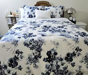 Lauren Ralph 3 pz piumone flora acquerello floreale blu bianco regina e 2 federe - Foto 1 di 12