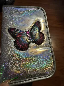 Vintage Lisa Frank Silver Holographic Butterfly Mini Planner Binder Rare - Picture 1 of 6