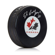 Ed Belfour Team Canada Autographed Olympic Hockey Puck 5