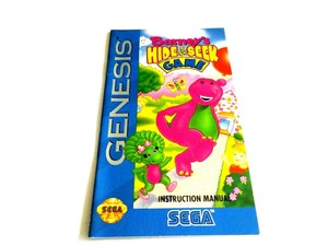 Sega Genesis Barney's Hide and Seek Game Instruction Manual Only  