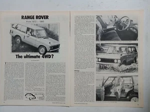 RANGE ROVER 1972 TO 1983 SECONDHAND CAR BUYING GUIDE - Picture 1 of 2