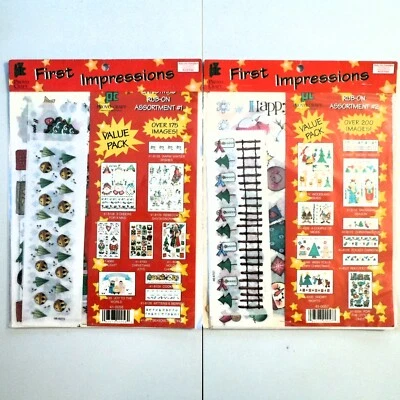 2 First Impressions Rub On Transfers Assortment Pack Christmas - Image 1 of 2