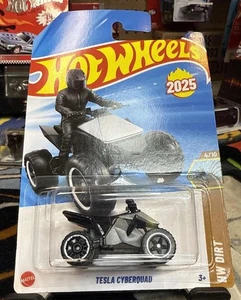 2025 Hot Wheels Tesla Cyberquad 82/250 HW Dirt 4/10 Black/Silver ATV - Picture 1 of 1