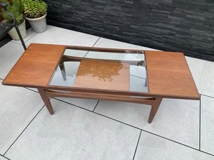 Retro Vintage G-Plan Teak Fresco Glass Coffee Table 60s70s With Magazine Shelf - Picture 1 of 6