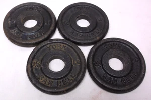 Vintage York Barbell 1 1/4 Lb Weights Group of 4 - Picture 1 of 2