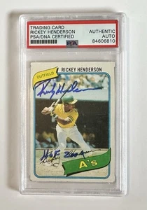 Rickey Henderson 1980 Topps Signed Rookie w/ HOF 2009 PSA/DNA Auto Centered - Picture 1 of 2