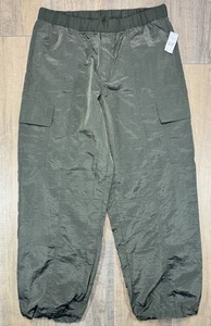 GapFit armeegrüne elastische Damen-Jogginghose Größe M Fallschirmhose NEU neu mit Etikett - Bild 1 von 10