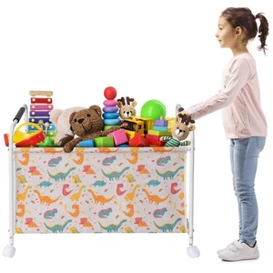 Large Toy Box Cart with Wheels, Sturdy Toy Storage Organizer, Toy Chest Stora... - Picture 1 of 7