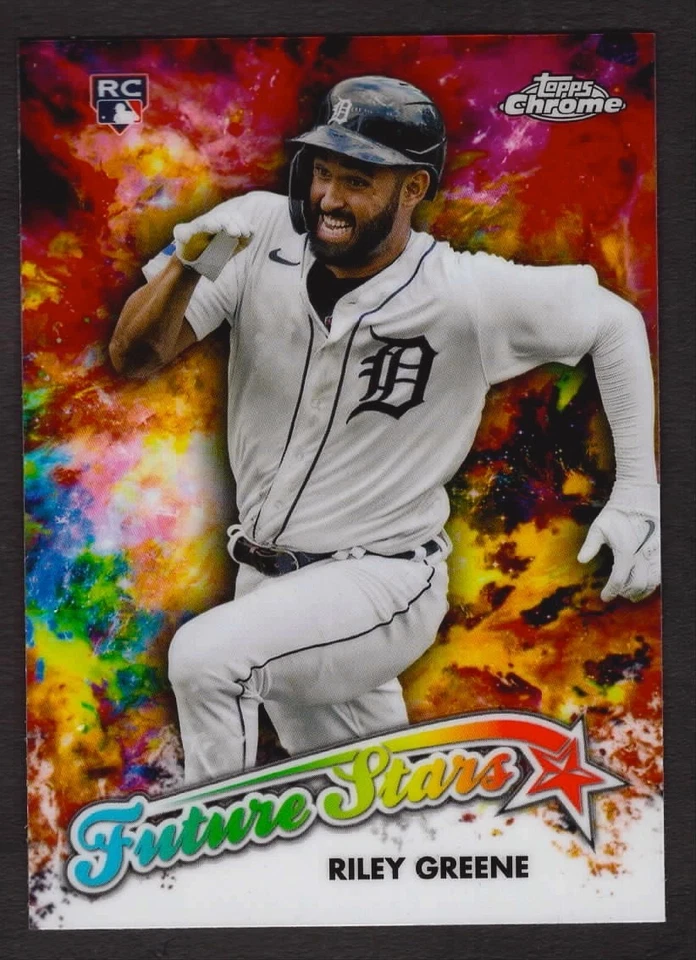 2023 Riley Greene Topps Chrome Baseball Future Stars Rookie RC Tigers FS-19 - Image 1 of 2