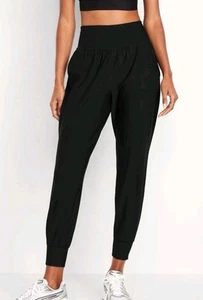 Women's Black Old Navy High Rise Go-Dry PowerSoft ACTIVE Joggers Sz MED - Picture 1 of 4