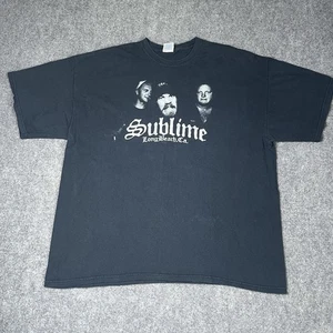 2000s Sublime T-shirt Mens 2xl Punk Ska Reggae Rock Band Tee Black Short Sleeve - Picture 1 of 5